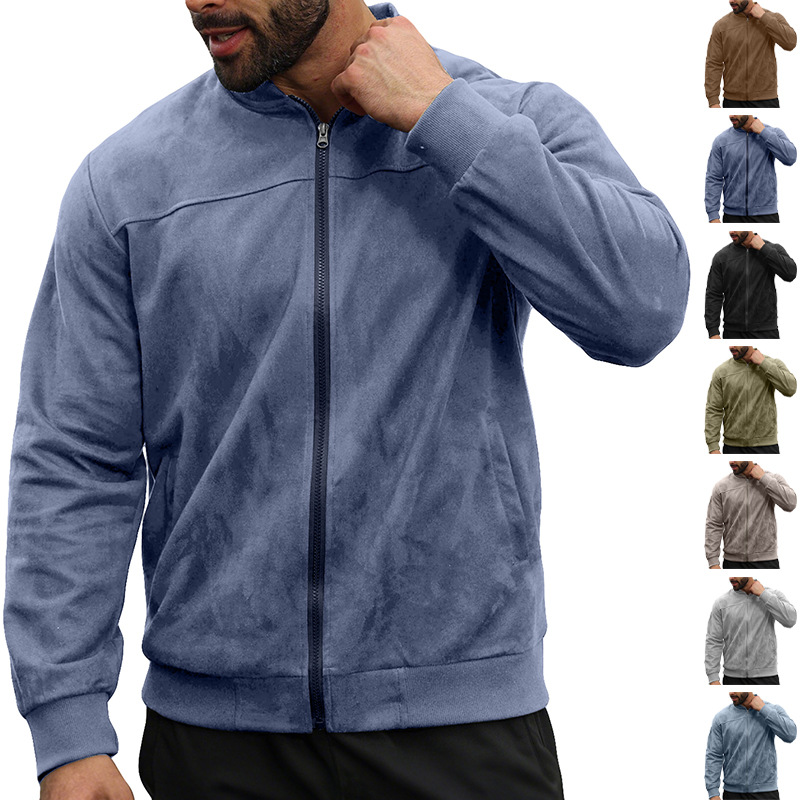 Men's Stand-Collar Full-Zip Casual Jacket