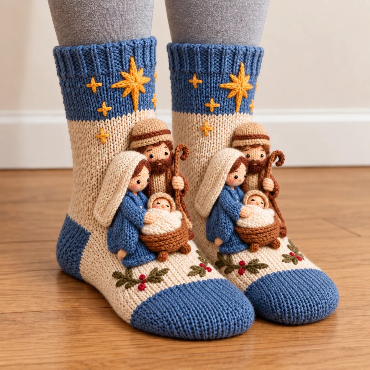 🎄3D Nativity Christmas Socks