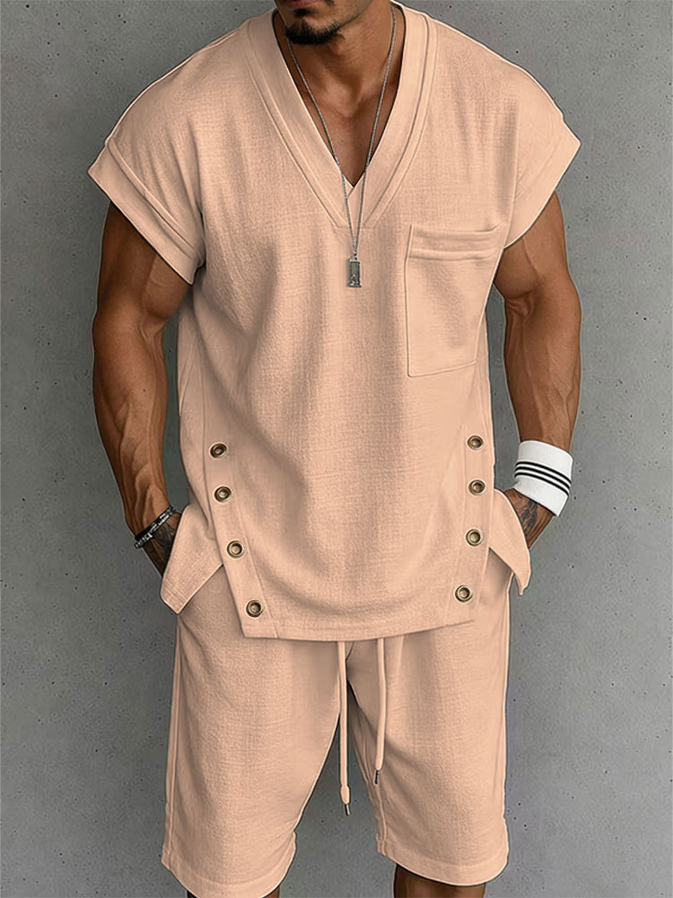 Summer Streetwear Tank Top and Shorts Set