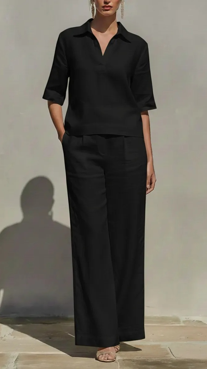 New Arrivals🔥Women's Solid Cotton Linen Two-Piece Set