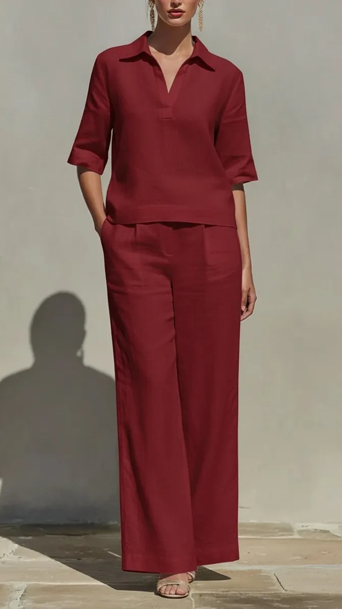 New Arrivals🔥Women's Solid Cotton Linen Two-Piece Set