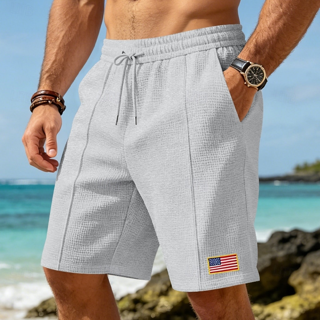 Men's Breathable Waffle Texture Shorts - Cozy Summer Everyday Shorts