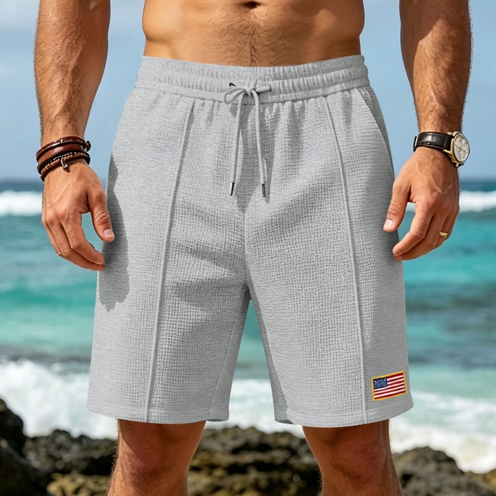 Men's Breathable Waffle Texture Shorts - Cozy Summer Everyday Shorts