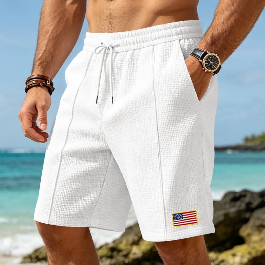 Men's Breathable Waffle Texture Shorts - Cozy Summer Everyday Shorts