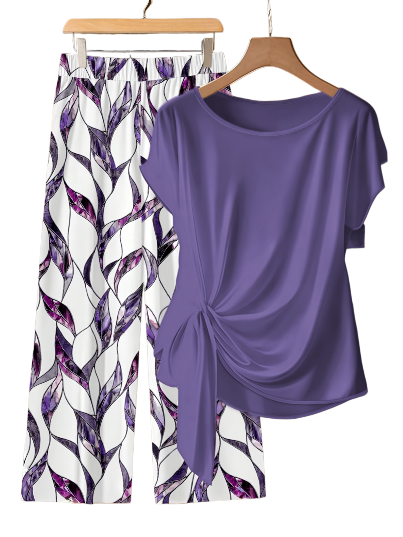 👚  NOW! 🌸 Women's Side-Tie Top & Patterned Pants Set – Flowy, adjustable fit & perfect for summer vacations or resort wear 👖