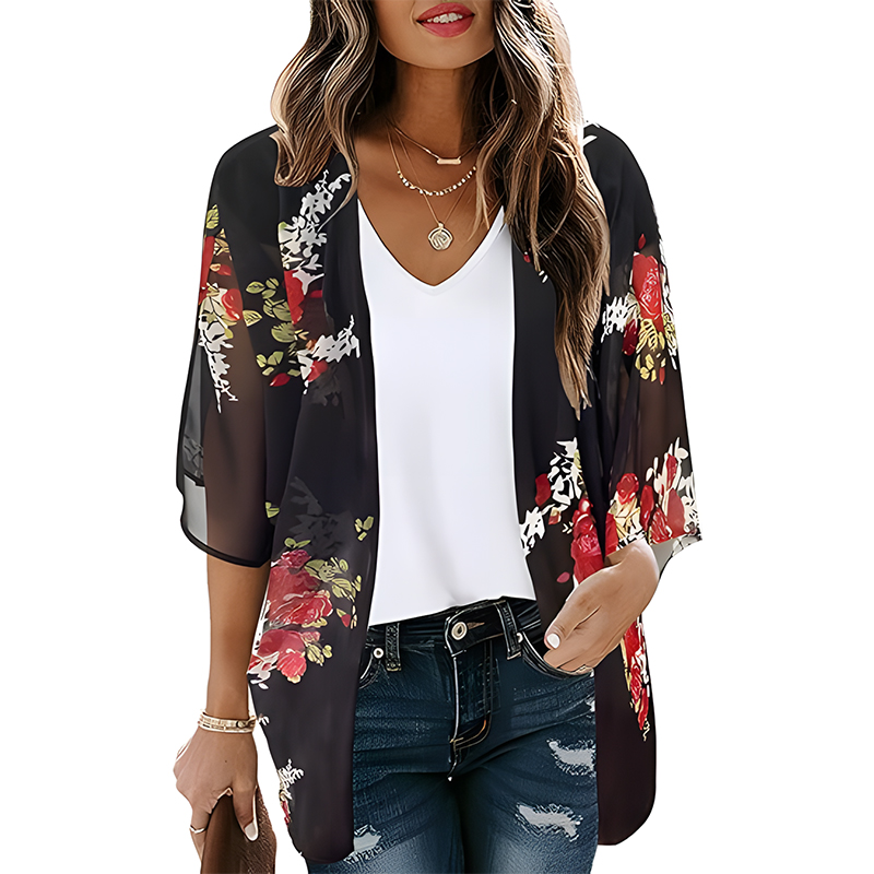 Women Floral Kimono Beach Cover Up