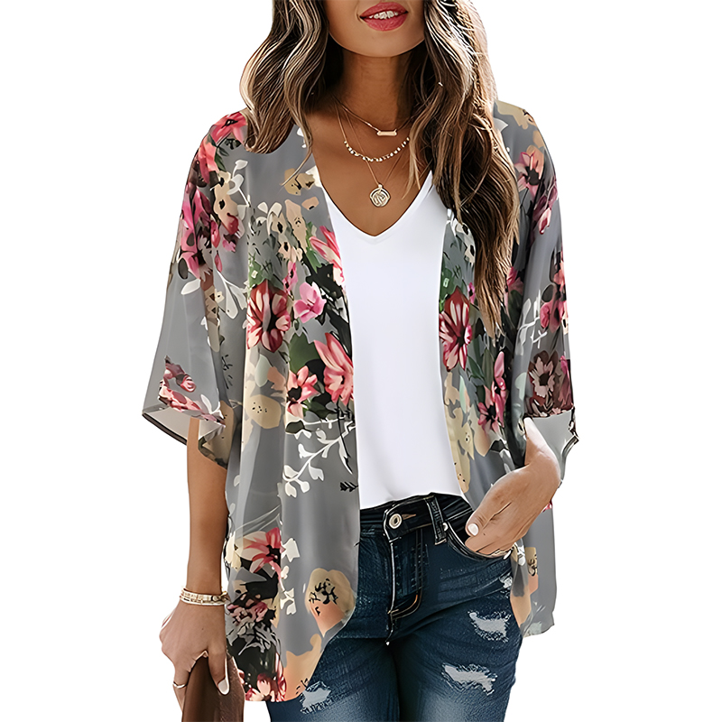 Women Floral Kimono Beach Cover Up