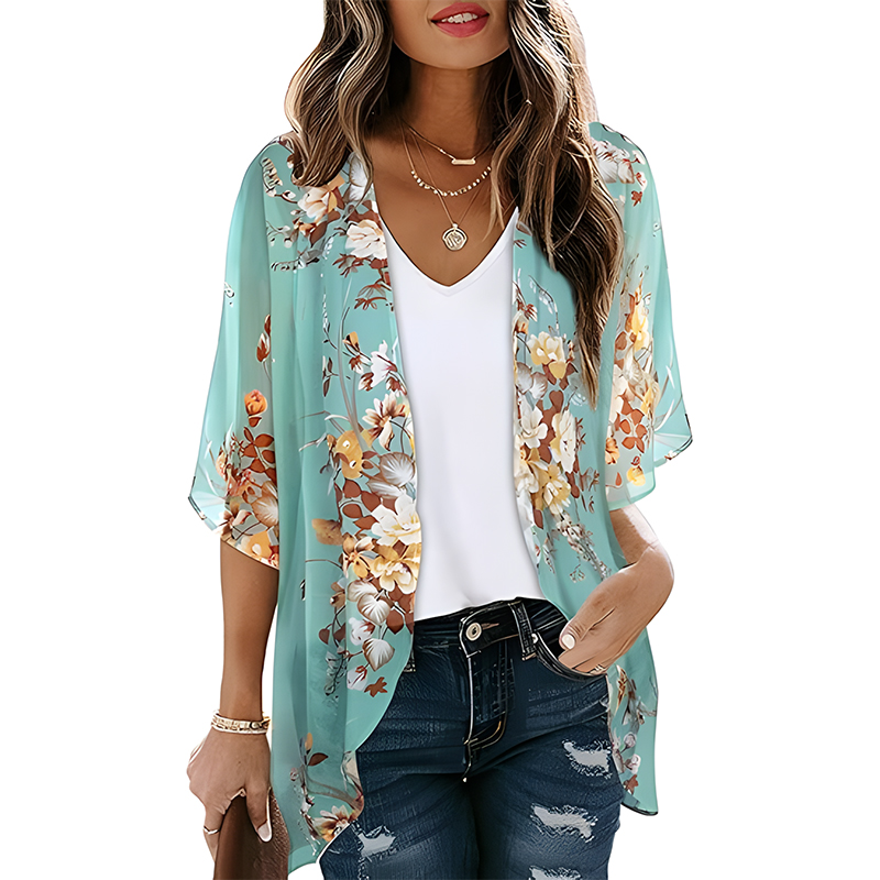 Women Floral Kimono Beach Cover Up