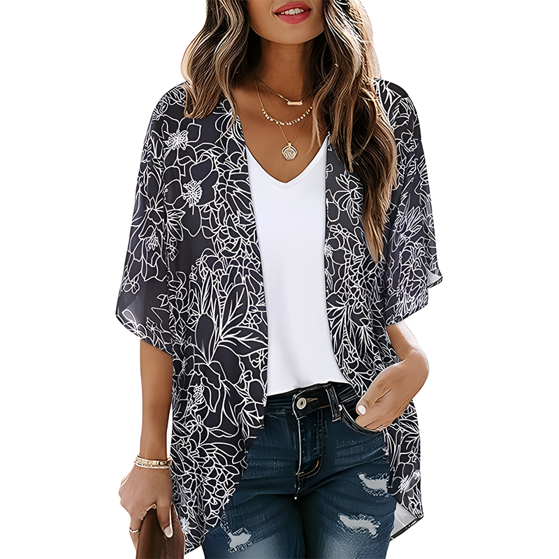Women Floral Kimono Beach Cover Up