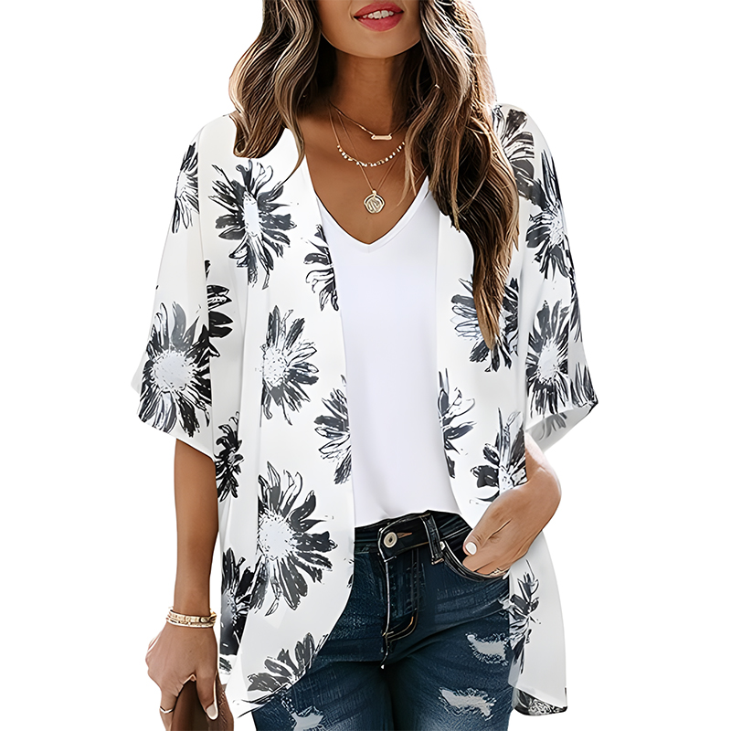 Women Floral Kimono Beach Cover Up