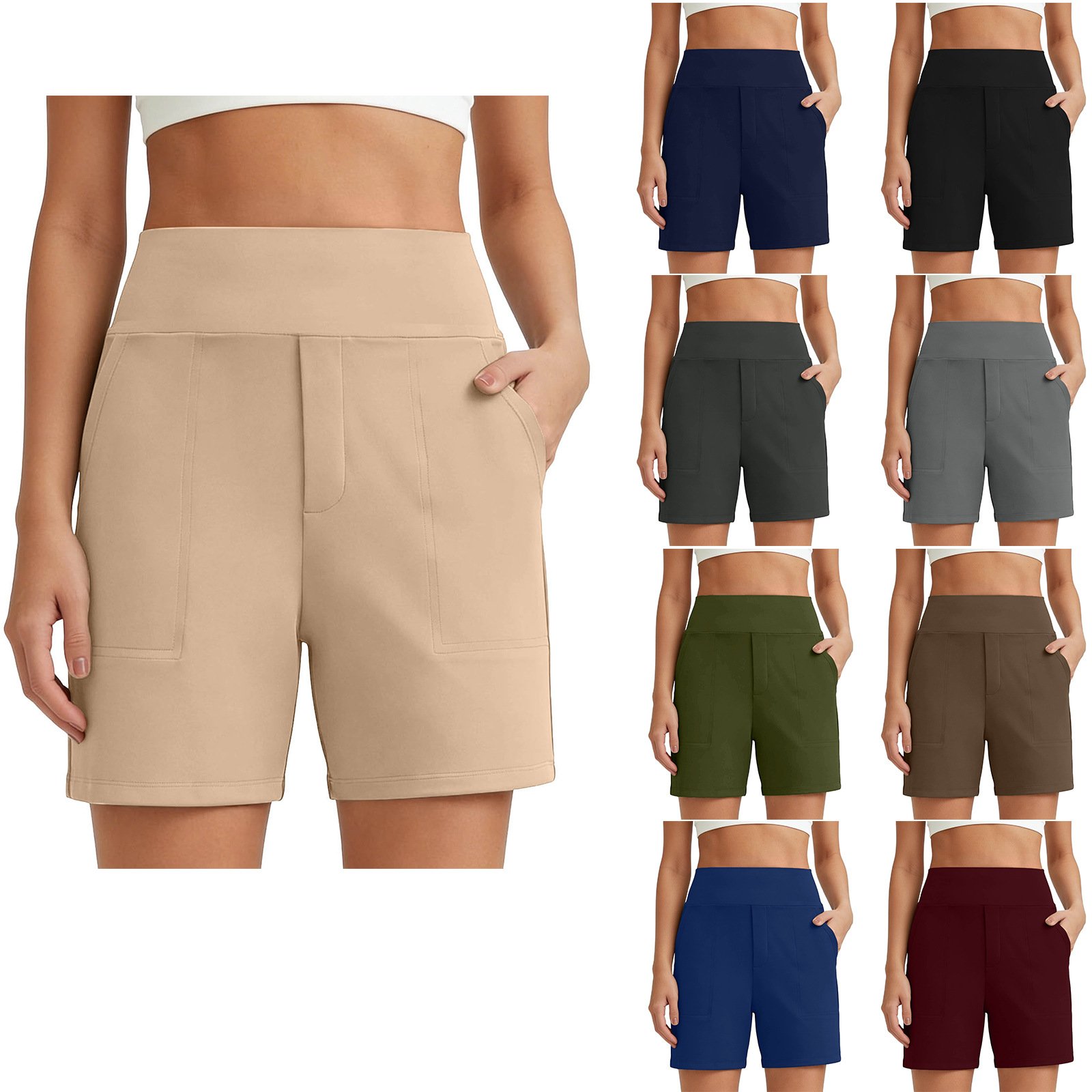 High Waisted Yoga Bermuda Shorts | Women Casual Activewear