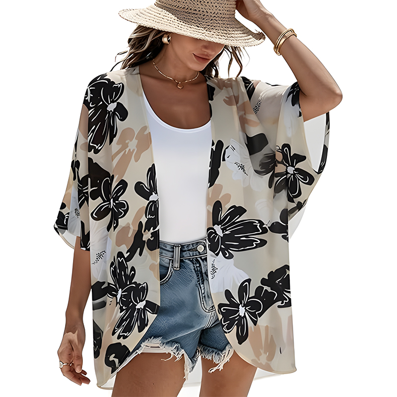 Women Floral Kimono Beach Cover Up