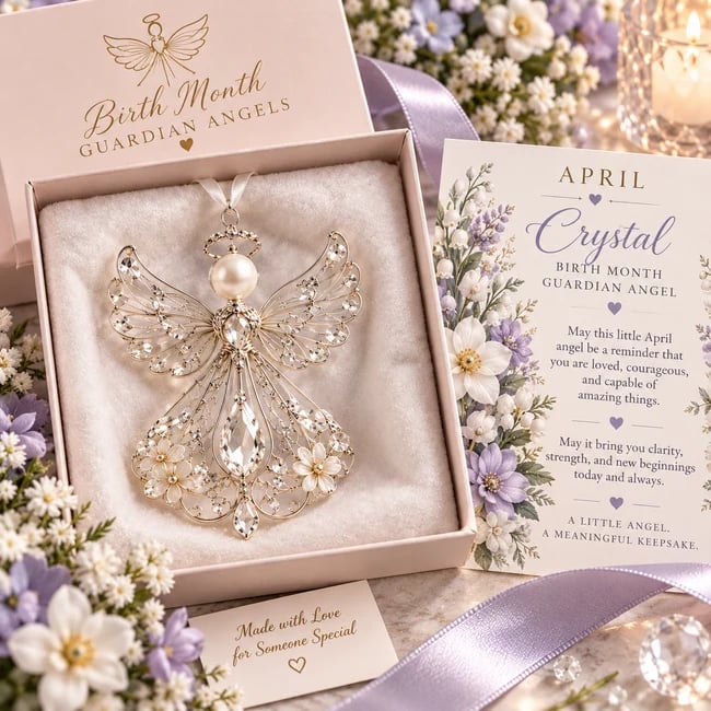 April Crystal Birth Month Guardian Angel