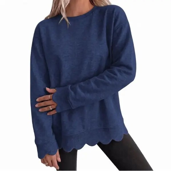 Women's Light Vintage Heather Crew Neck Oversized Tunic Sweatshirt - Long Slee