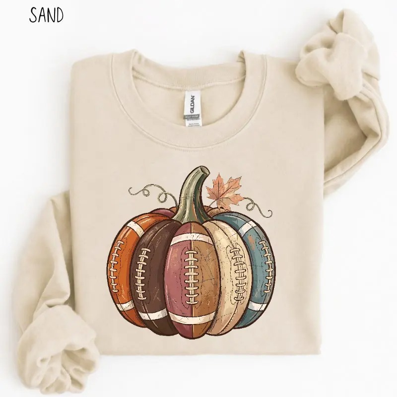 Football Fall Pumpkin Sweatshirt, Vintage Cozy Autumn Game Day Graphic, Pumpkin Season Shirt