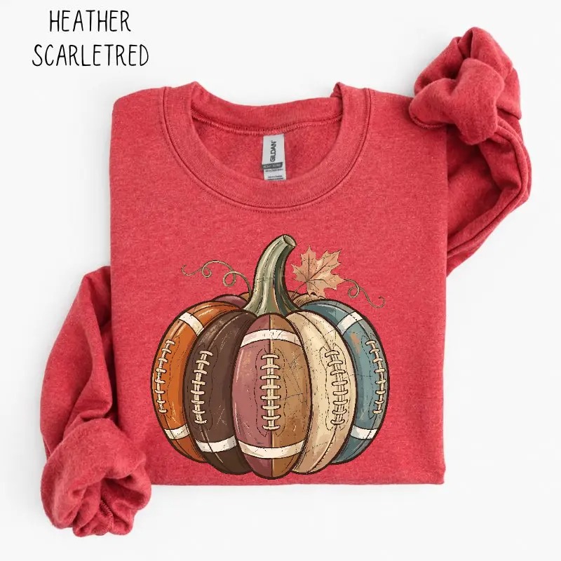 Football Fall Pumpkin Sweatshirt, Vintage Cozy Autumn Game Day Graphic, Pumpkin Season Shirt