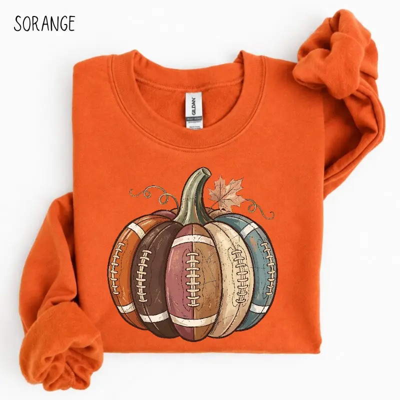 Football Fall Pumpkin Sweatshirt, Vintage Cozy Autumn Game Day Graphic, Pumpkin Season Shirt