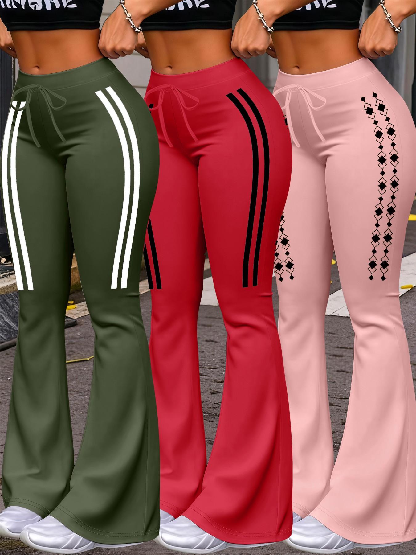Women's Casual Fashion Long Pants, Milk Silk Flared Yoga Pants