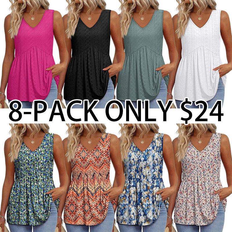 2026 Women's Camisole, Flowy Ruffle Top, Elegant Sleeveless V-Neck Babydoll Camisole