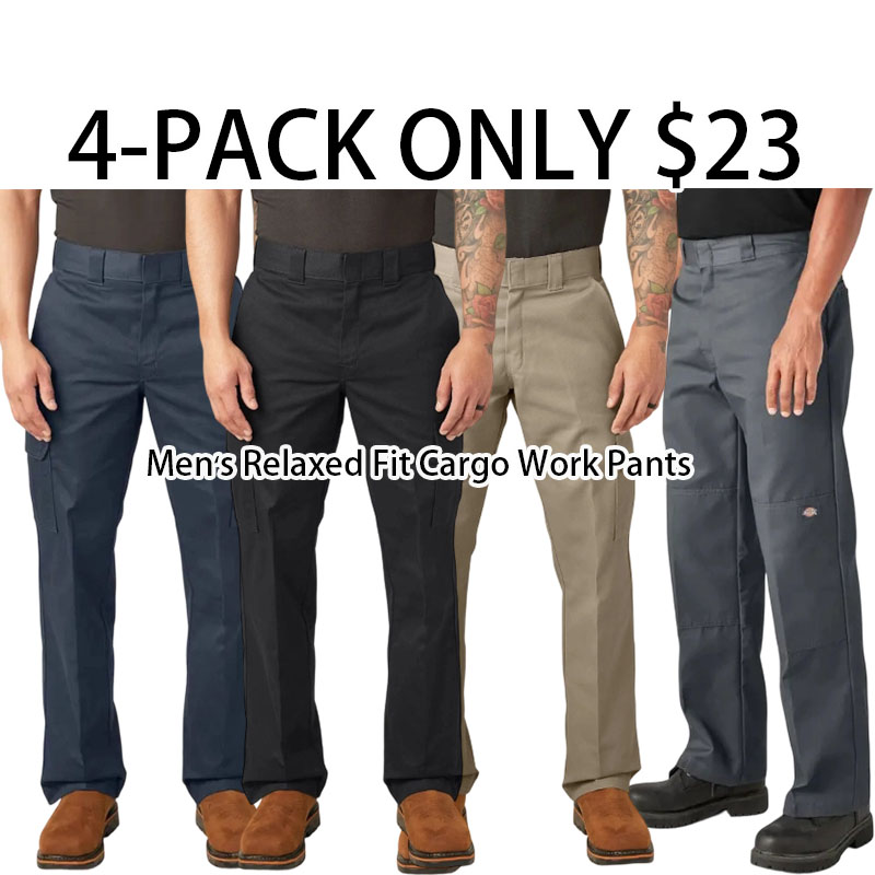 Men’s Relaxed Fit Cargo Work Pants, Wrinkle-Resistant Fabric,  Perfect for Work and Everyday Wear