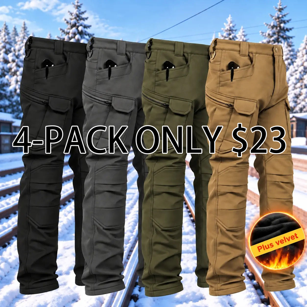 Men's Windproof & Warm Outdoor Military Tactical Pants | Fall/Winter Casual Weekend Wear