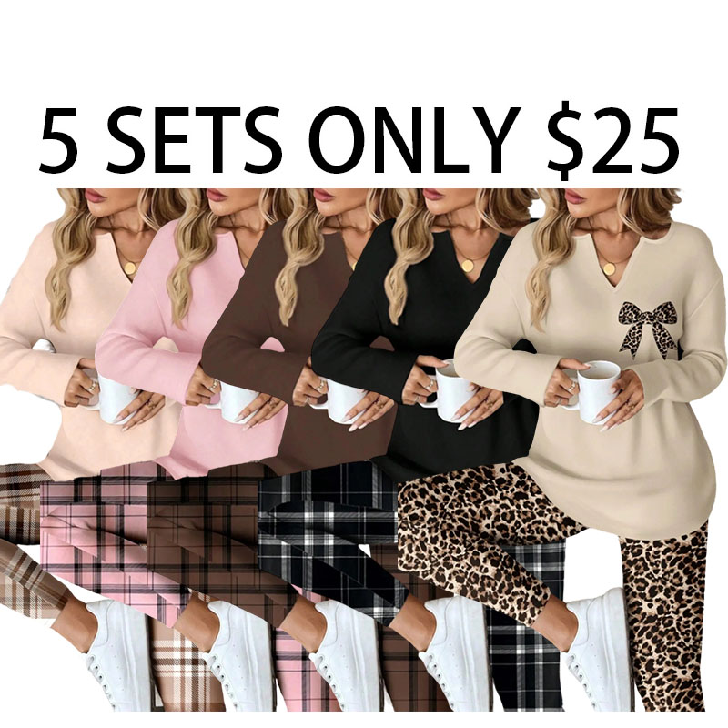 Women's Long-Sleeve T-Shirt and Leggings Two-Piece Set — Casual Loungewear