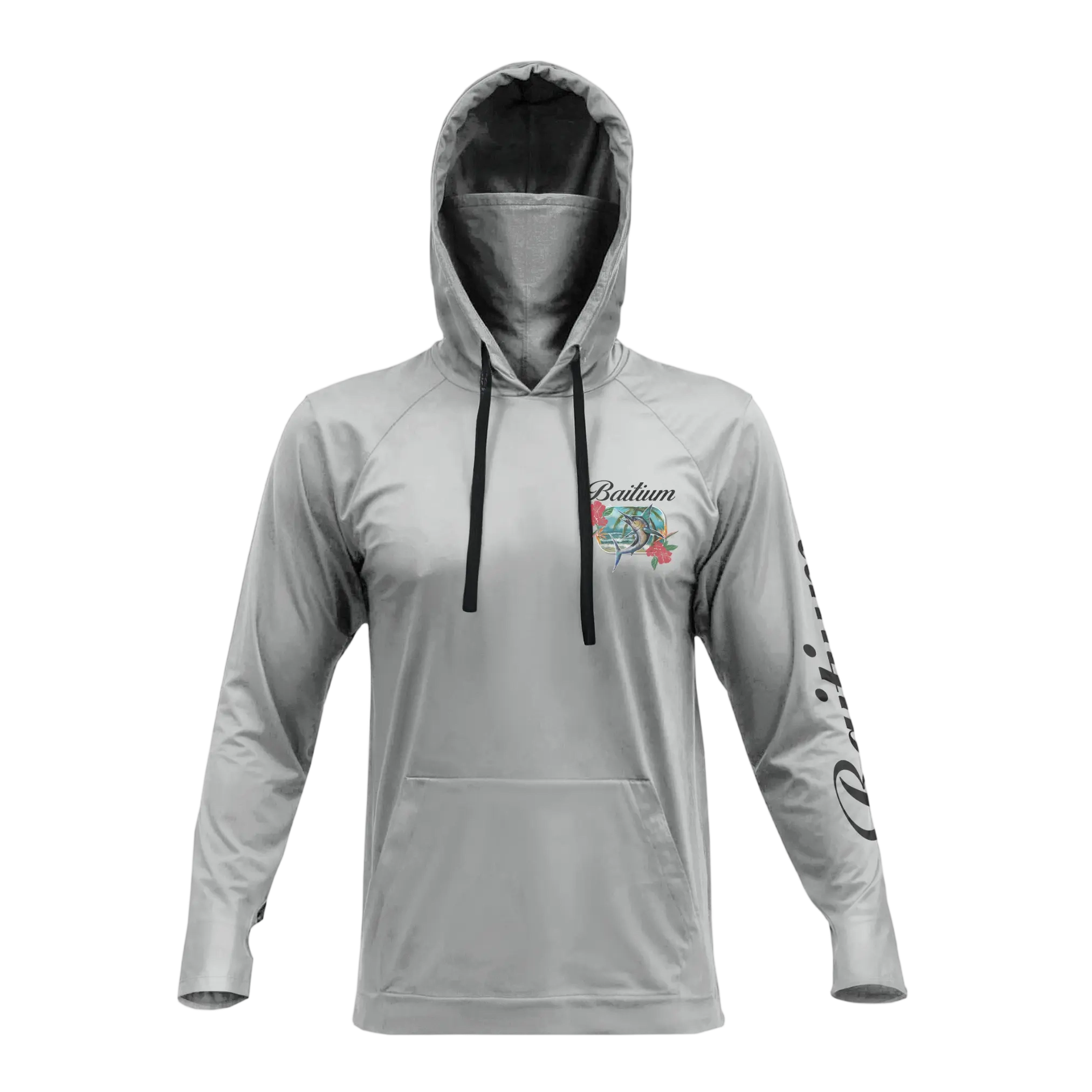 Men’s Hooded UPF 50 Long Sleeve Fishing & Construction Shirt with Gaiter