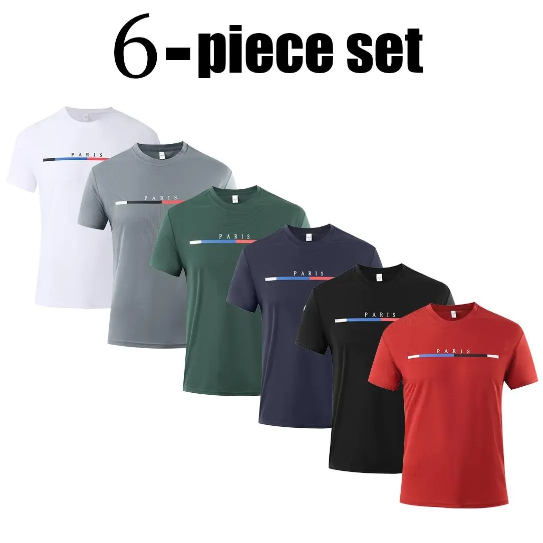 Men's 6-Pack Graphic Tees Short Sleeves Moisture Wicking Quick-Dry Athletic Cut Soft Tops
