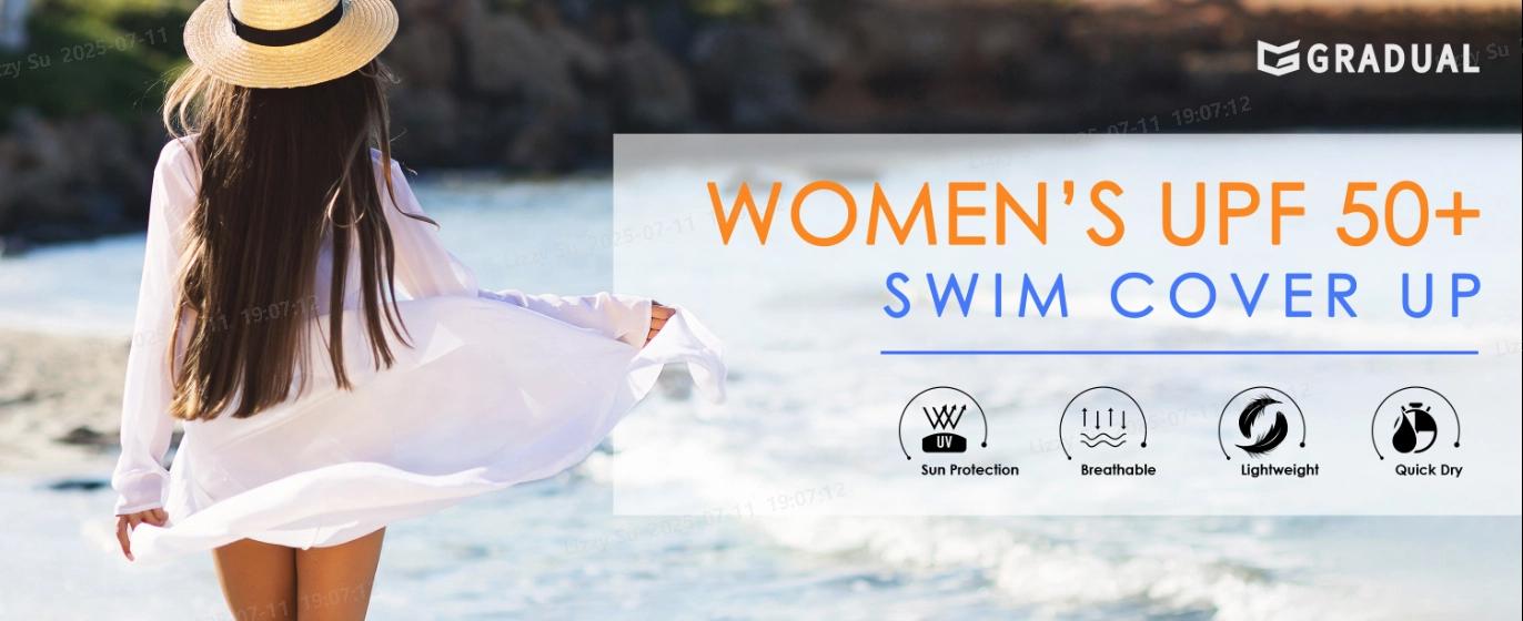 G Gradual Women's UPF 50+ Sun Protection Swim Crochet Bikini Cover Up Full Zipper Hoodie Long Jacket SPF Lightweight Beach Cover Ups for Women SummerVibes #TikTokShopStockUp,summerwins