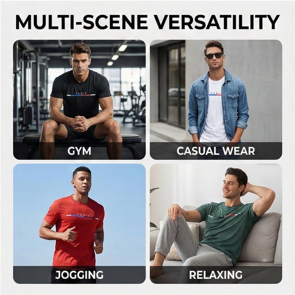 OKP Men's 6-Pack Graphic Tees Short Sleeves Moisture Wicking Quick-Dry Athletic Cut Soft Tops for Summer Training & Running Value Set summerwins Fitness Apparel Fitness T Shirt tiktokshopbacktoschool