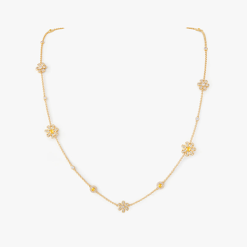 Daisy-Halskette mit gelbem Kristall (Versand ab 21. März)