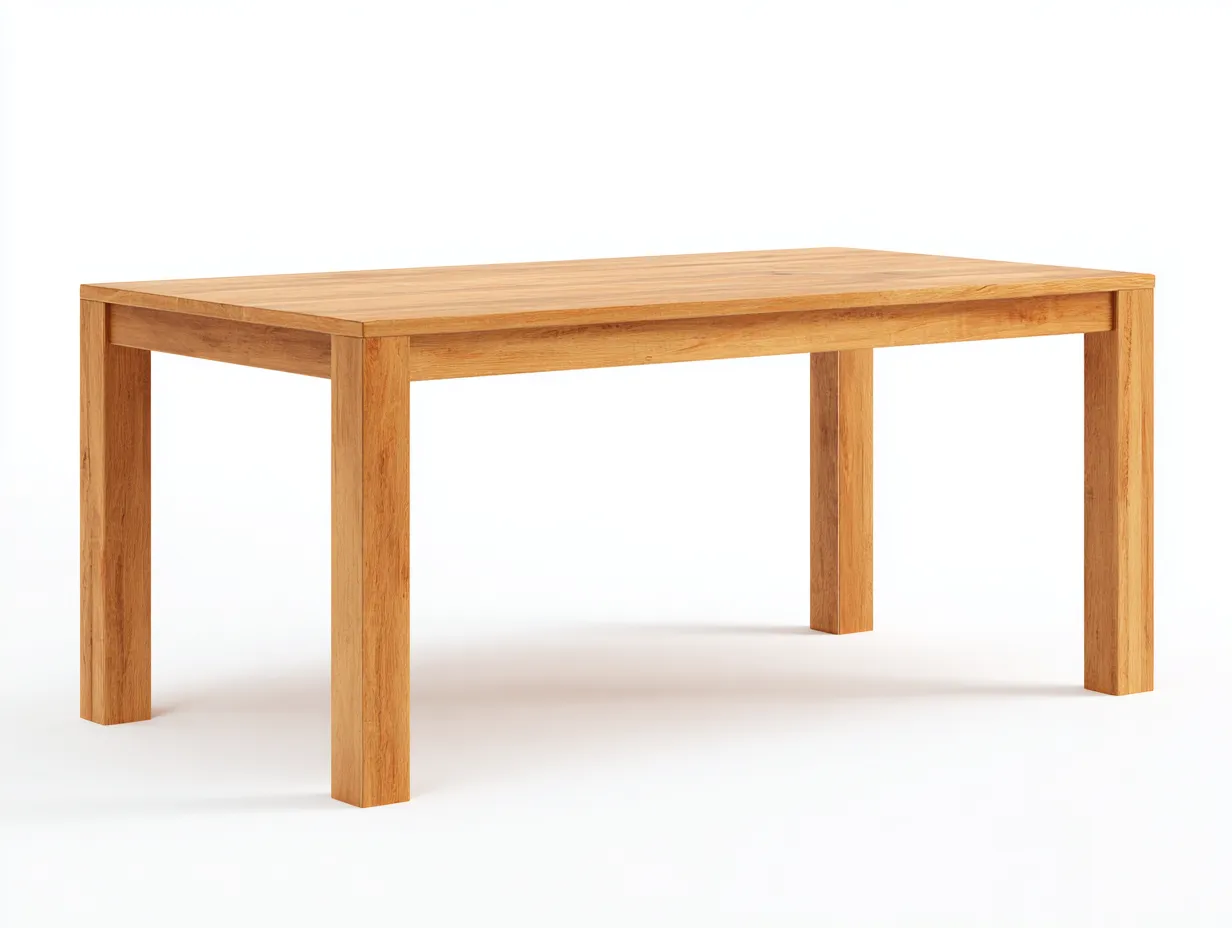 Esstisch aus Massivholz 200x92x76 cm - Honigeiche - rechteckige Platte mit breiten Beinen für Esszimmer-Javovihaus