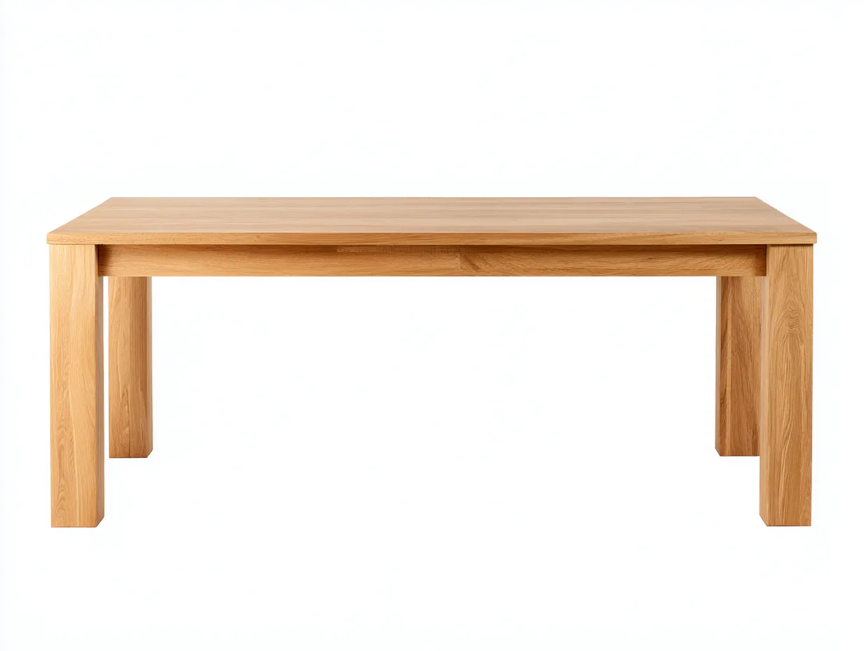 Esstisch rechteckig aus Eichenholz 210x95x76 cm - Eiche Natur - massive Vierkantbeine für Esszimmer-Javovihaus