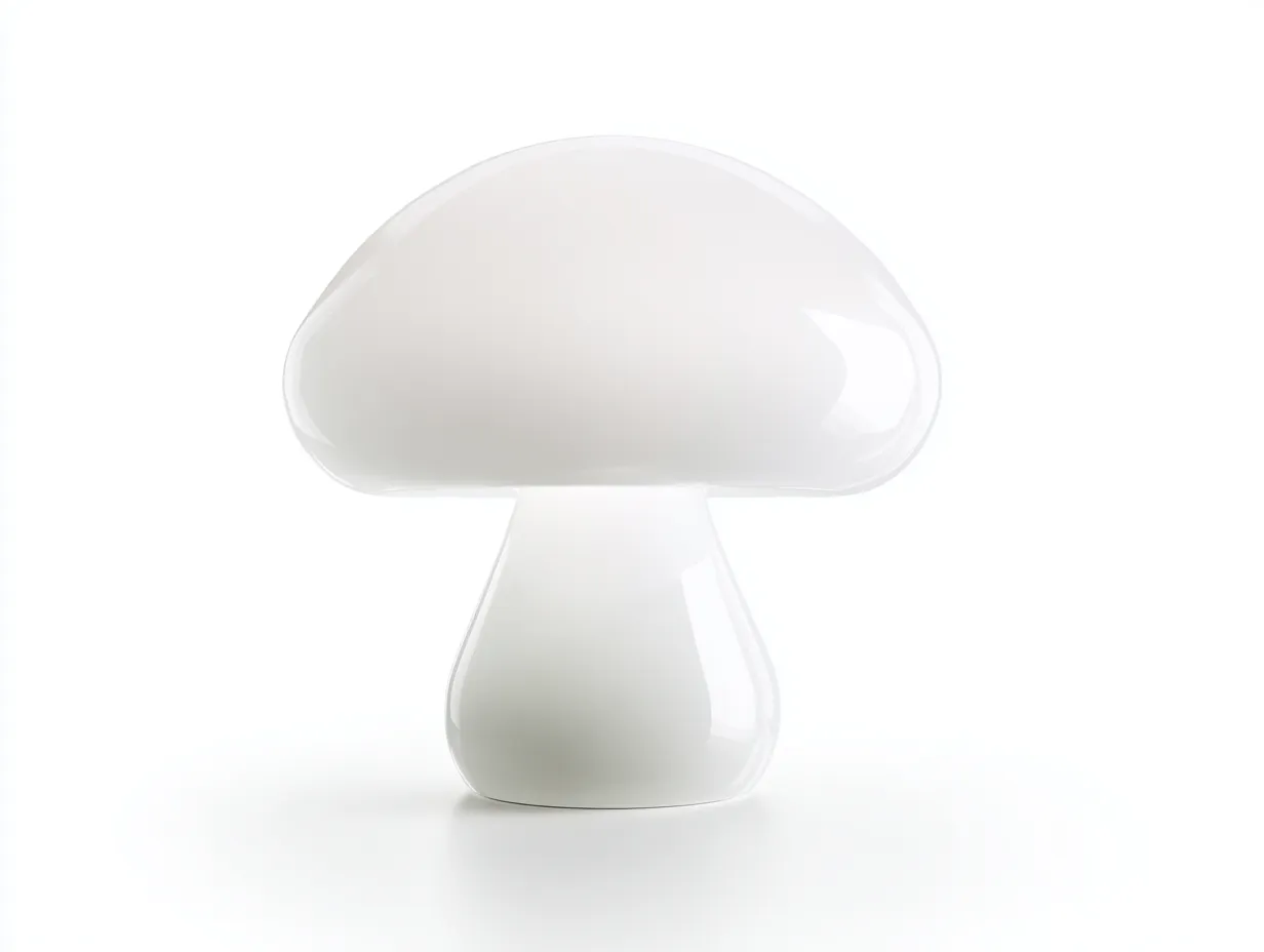 Tischlampe in glänzender Pilzform 30x30x38 cm - Weiß - kompakte Dekoleuchte für Arbeitszimmer-Javovihaus