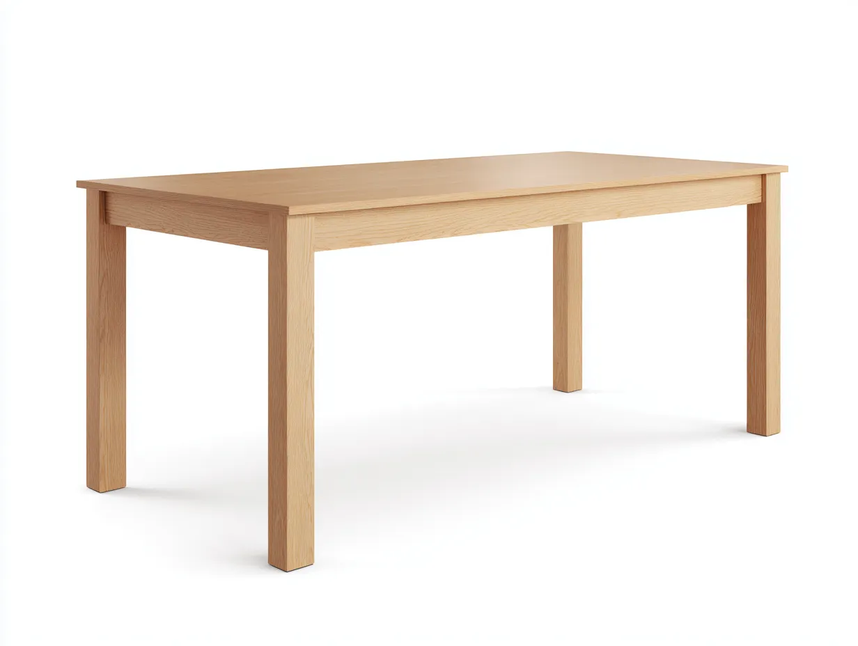 Esstisch rechteckig aus hellem Eichenholz 190x90x76 cm - Eiche Hell - Blockbeine für Esszimmer-Javovihaus