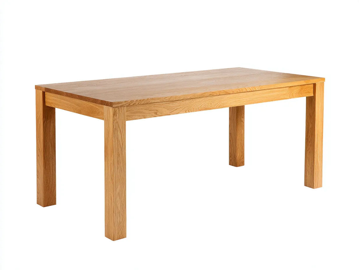 Esstisch rechteckig aus Eichenholz 205x90x76 cm - Eiche Natur - breite Tischplatte und klare Holzstruktur für Esszimmer-Javovihaus