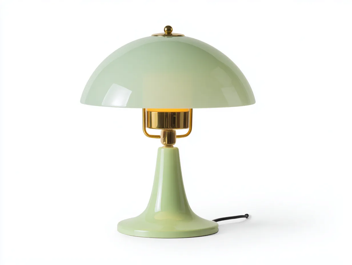 Tischlampe mit grünem Glasschirm 32x32x43 cm - Mintgrün und Gold - dekorative Lichtquelle für Arbeitszimmer-Javovihaus