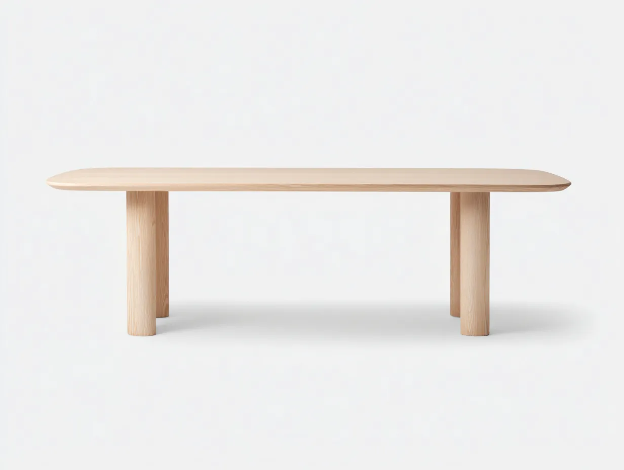 Esstisch oval aus hellem Holz 210x88x75 cm - Eiche Natur - runde Standfüße für Esszimmer-Javovihaus