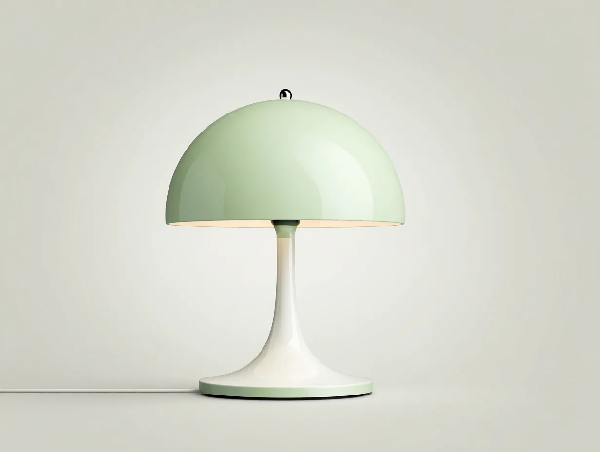 Tischlampe mit Kuppelschirm und Tulpenfuß 33x33x44 cm - Salbeigrün und Weiß und Schwarz - sanfte Beleuchtung für Arbeitszimmer-Javovihaus