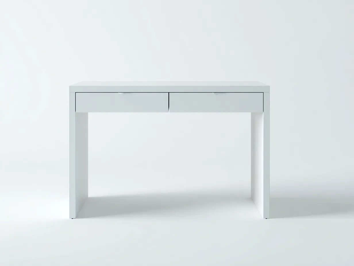 Schreibtisch mit zwei Schubladen 110x55x78 cm - Weiß Hochglanz - kompakt für Büro-Javovihaus