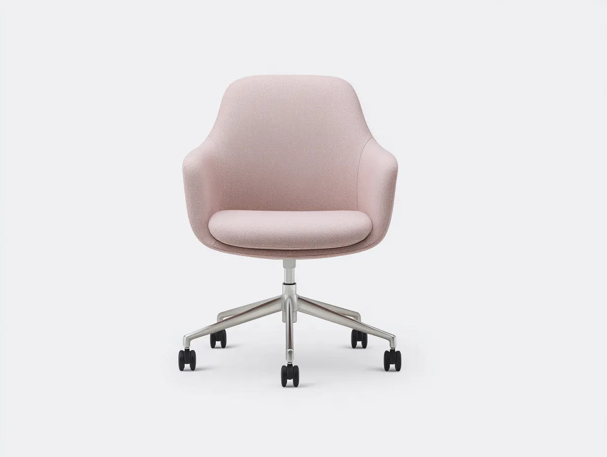 Bürostuhl mit gepolsterter Schale 68x66x91 cm - Rosa Silber und Schwarz - kompakt höhenverstellbar für das Büro-Vitaconest
