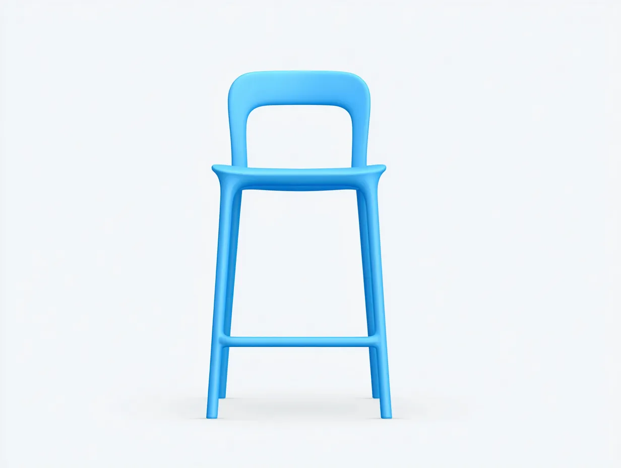 Barhocker aus Holz 51x53x100 cm - Blau - offene Rückenlehne und Fußstreben für das Esszimmer-Vitaconest