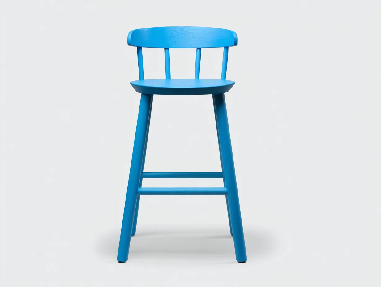 Barhocker aus Kunststoff 48x50x99 cm - Blau - offener Rücken und integrierte Fußstütze für das Esszimmer-Vitaconest