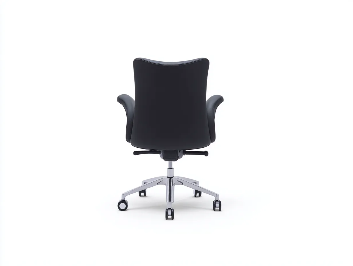 Bürostuhl als Hochlehner 72x70x118 cm - Schwarz und Chrom - gepolstert mit geschwungenen Armlehnen für das Büro-Vitaconest