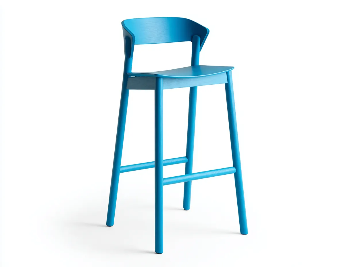 Barhocker gepolstert 50x51x103 cm - Blau und Anthrazit - Metallgestell mit Rückenpolster für das Esszimmer-Vitaconest