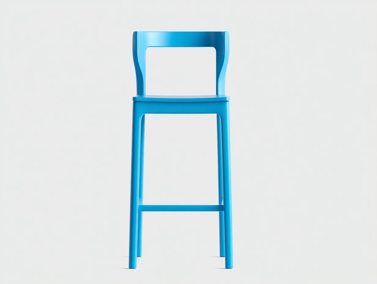 Barhocker aus Holz 50x52x102 cm - Blau - Sprossenlehne mit Fußablage für das Esszimmer-Vitaconest