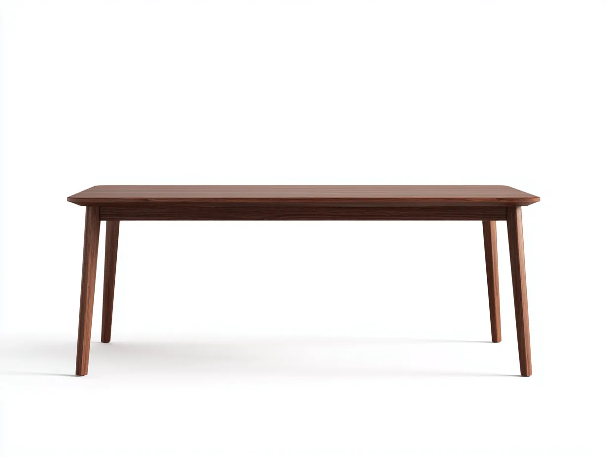 Rechteckiger Esstisch aus Massivholz 180x90x75 cm - Walnussbraun - ausgestellte Beine und flache Zarge für das Esszimmer-Vitaconest