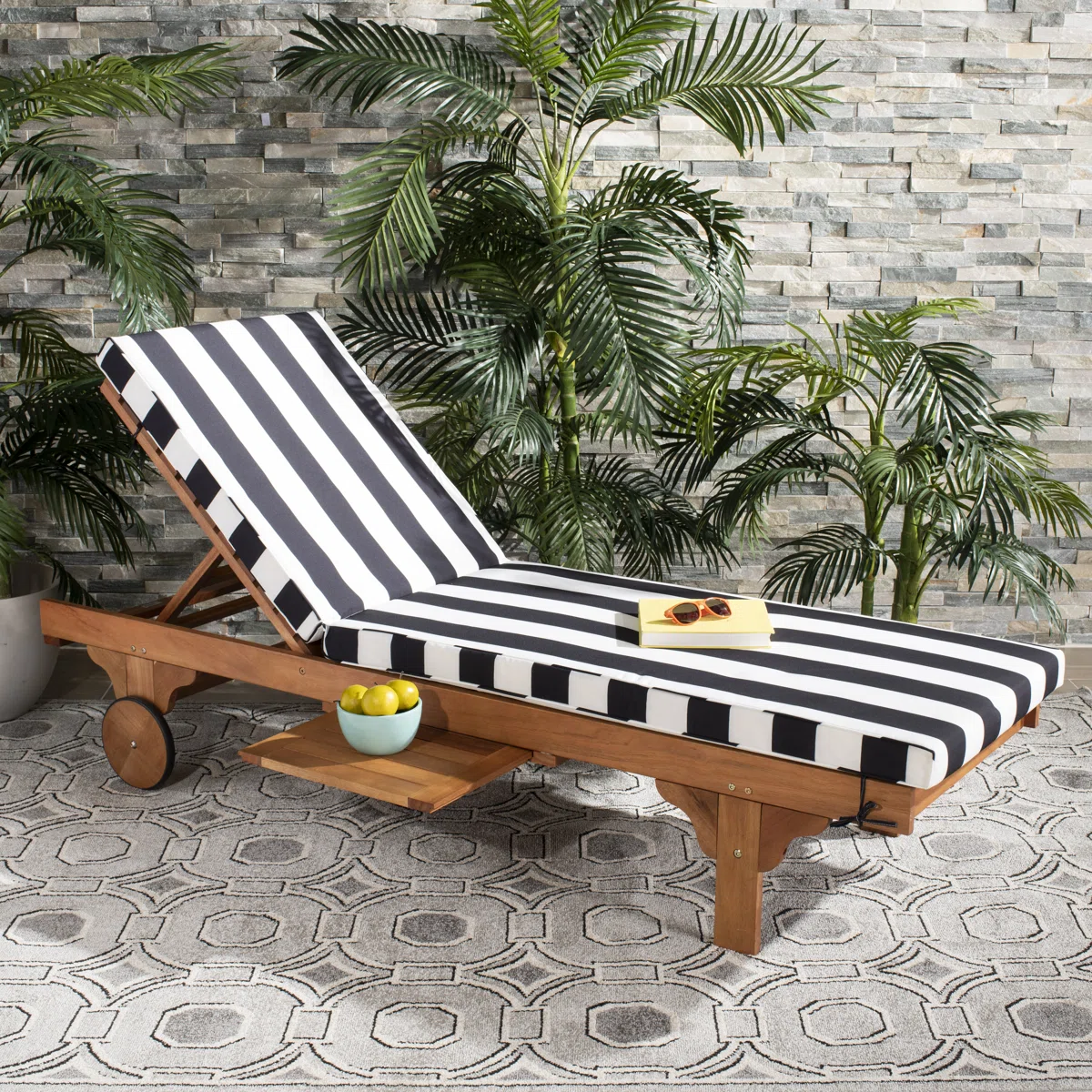 Alvara – Transat Extérieur en Bois d’Eucalyptus avec Coussin Inclus pour Confort Élégant