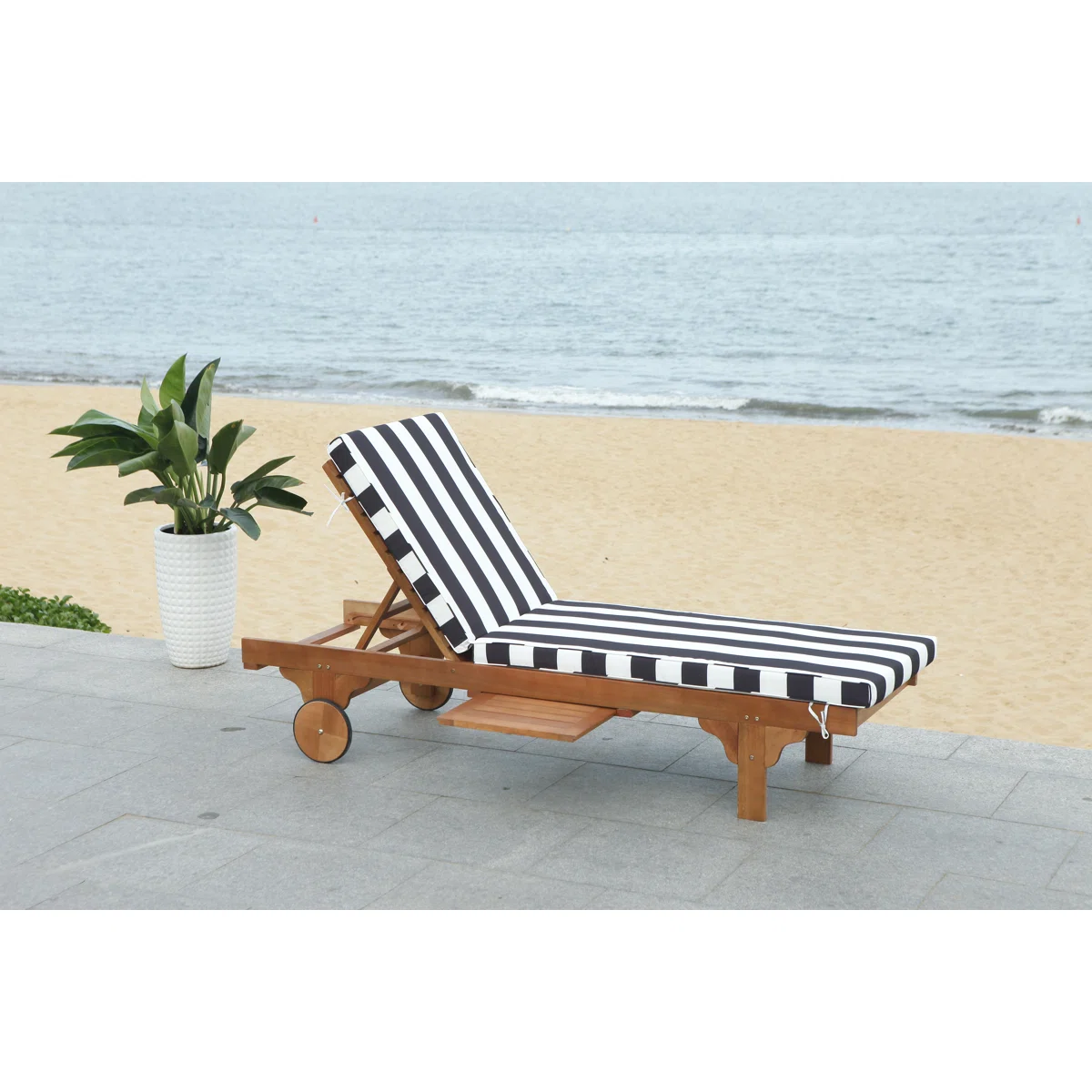Alvara – Transat Extérieur en Bois d’Eucalyptus avec Coussin Inclus pour Confort Élégant