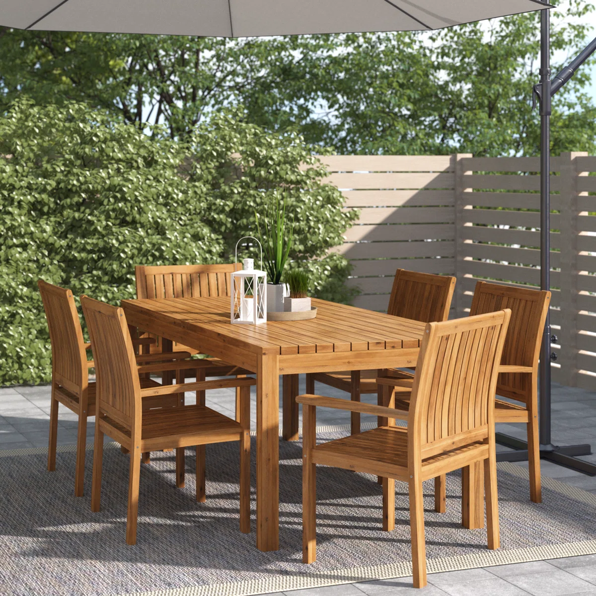 Sorrento – Ensemble Repas de Jardin 6 Places en Bois d’Acacia